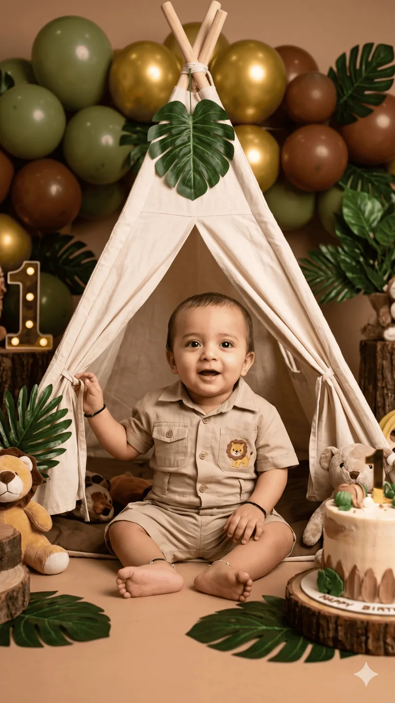 Birthday themed baby portrait