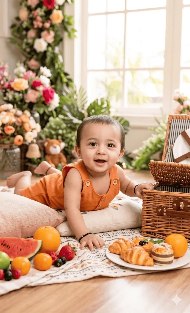 Little Moments themed baby portrait